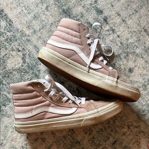 Vans Muted Pink Canvas Suede High-Top Sneakers
